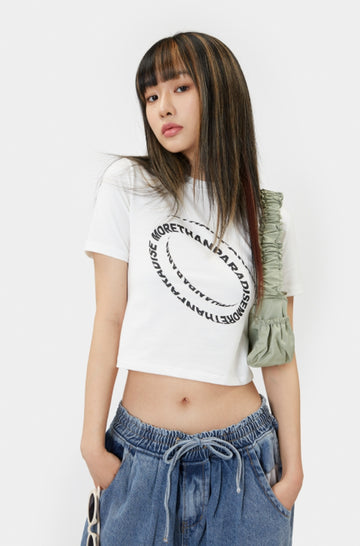 3D Lettering graphic crop t-shirt